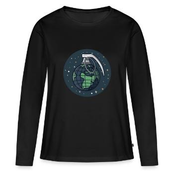 Globe Globe comme une grenade - T-shirt manches longues Premium bio Femme - noir - Devant - Julia (174cm)