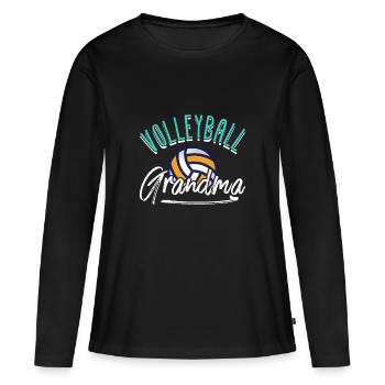 Volleyball Grandma - Frauen Premium Bio Langarmshirt - Schwarz - Vorne - Julia (174cm)