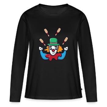 Jongleur Jongleur Clown De Cirque - T-shirt manches longues Premium bio Femme - noir - Devant - Julia (174cm)