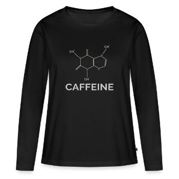 Molécule de caféine - T-shirt manches longues Premium bio Femme - noir - Devant - Julia (174cm)