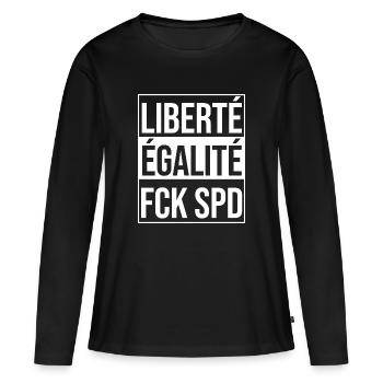 fck spd - Frauen Premium Bio Langarmshirt - Schwarz - Vorne - Julia (174cm)