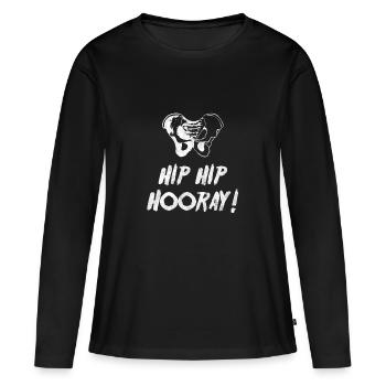 Hip Hip Hourra - T-shirt manches longues Premium bio Femme - noir - Devant - Julia (174cm)