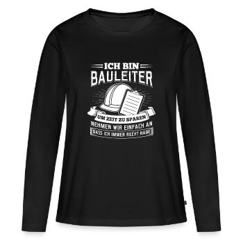 Je suis un gestionnaire de site - T-shirt manches longues Premium bio Femme - noir - Devant - Julia (174cm)