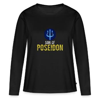 Poséidon - T-shirt manches longues Premium bio Femme - noir - Devant - Julia (174cm)