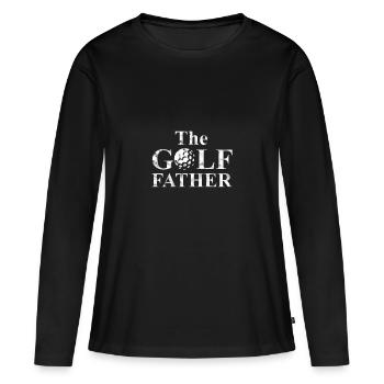 Golf Père I Père Papa Fête des Pères Golfeur Golfeur - T-shirt manches longues Premium bio Femme - noir - Devant - Julia (174cm)