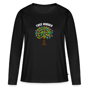 le Hugger - T-shirt manches longues Premium bio Femme - noir - Devant - Julia (174cm)