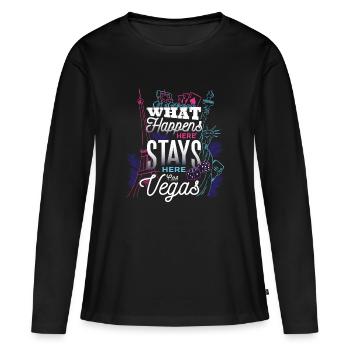 Las Vegas - T-shirt manches longues Premium bio Femme - noir - Devant - Julia (174cm)