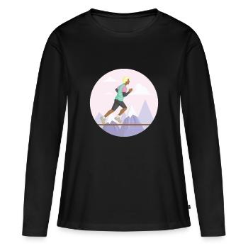 Haute corde corde raide - T-shirt manches longues Premium bio Femme - noir - Devant - Julia (174cm)