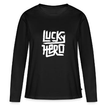 Heureux héros idée de cadeau drôle de héros heureux - T-shirt manches longues Premium bio Femme - noir - Devant - Julia (174cm)