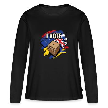 Funny Brexit Gift for Britains EU Referendum - Women's Premium Organic Long Sleeve Shirt - black - Front - Julia (174cm)
