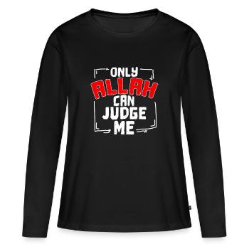 Seul Allah me juge Foi Dieu Islam Cadeau - T-shirt manches longues Premium bio Femme - noir - Devant - Julia (174cm)