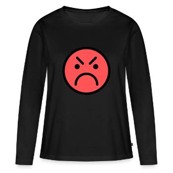 Smiley Face Red Angry Face - Women's Premium Organic Long Sleeve Shirt - black - Front - Julia (174cm)