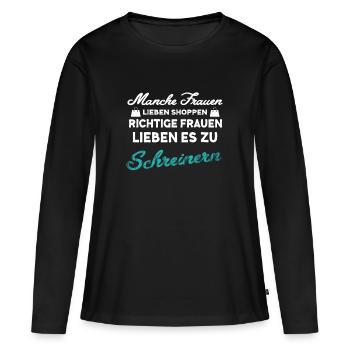 Menuiserie menuiserie - T-shirt manches longues Premium bio Femme - noir - Devant - Julia (174cm)