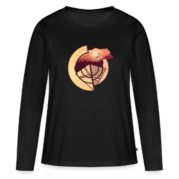 Bear wilderness nature - Women's Premium Organic Long Sleeve Shirt - black - Front - Julia (174cm)