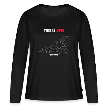 This Is Love Oxytocin Molecule - Women's Premium Organic Long Sleeve Shirt - black - Front - Julia (174cm)