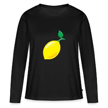 Cadeau citron citron vert aigre - T-shirt manches longues Premium bio Femme - noir - Devant - Julia (174cm)