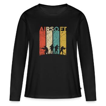 Airsoft - T-shirt manches longues Premium bio Femme - noir - Devant - Julia (174cm)