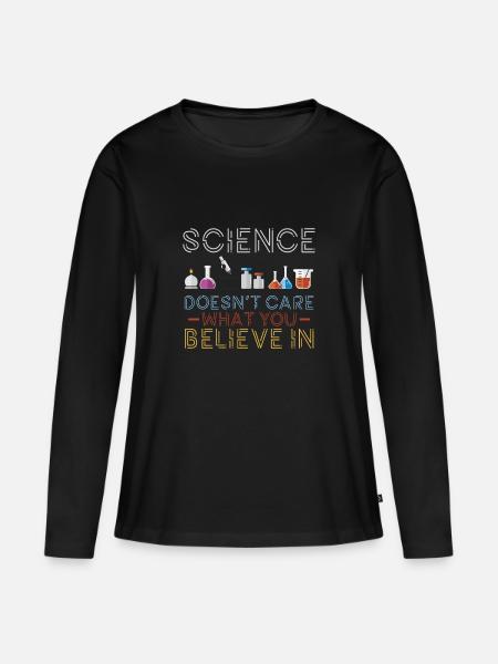 Experimente Geschenk Wissenschaft Fakten - Frauen Premium Bio Langarmshirt - Schwarz