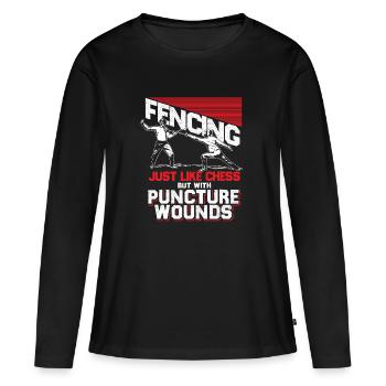 Escrime Escrime Duel Combat Cadeau Sabre Tactics - T-shirt manches longues Premium bio Femme - noir - Devant - Julia (174cm)