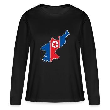 Corée du Nord Corée du Sud Drapeau Corée Asie - T-shirt manches longues Premium bio Femme - noir - Devant - Julia (174cm)