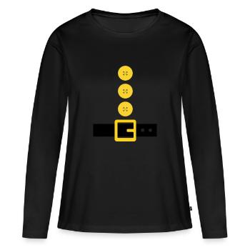 Gnome nain elfe costume boutons ceinture cadeau - T-shirt manches longues Premium bio Femme - noir - Devant - Julia (174cm)