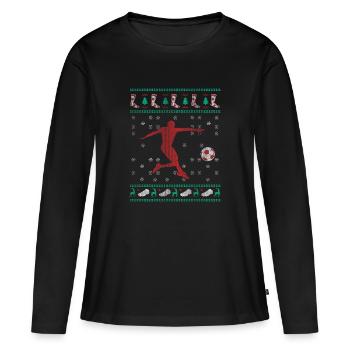 Ugly Christmas WM Fussball Weihnachtsgeschenk - Frauen Premium Bio Langarmshirt - Schwarz - Vorne - Julia (174cm)