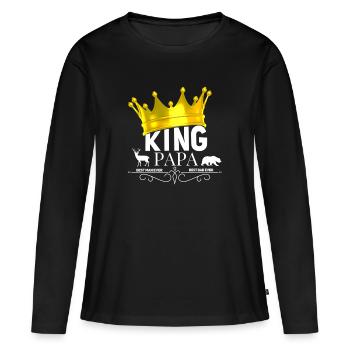 King Daddy: Best Man, Best Dad - Women's Premium Organic Long Sleeve Shirt - black - Front - Julia (174cm)