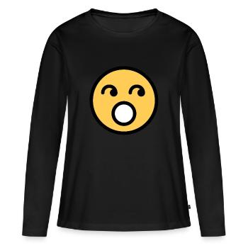 Smiley Face Rolling Eyes - Women's Premium Organic Long Sleeve Shirt - black - Front - Julia (174cm)