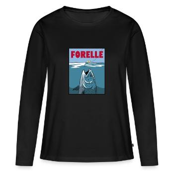 Saumon de truite Salmonide Saibling cadeau pêcheur - T-shirt manches longues Premium bio Femme - noir - Devant - Julia (174cm)
