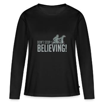 Bigfoot cadeau Yeti Lochness Sasquatch Nessie - T-shirt manches longues Premium bio Femme - noir - Devant - Julia (174cm)