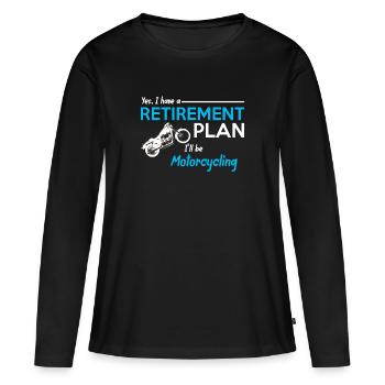 Biker Motorcyclist Motorcycle - Women's Premium Organic Long Sleeve Shirt - black - Front - Julia (174cm)