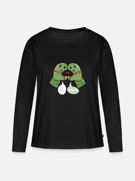Handschuh Liebe Weihnachtsgeschenk Winter Weihnachtsgeschenke - Frauen Premium Bio Langarmshirt - Schwarz