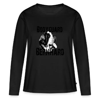 Bernhardiner,Tête de chien,Propriétaire de chien,Chiens - T-shirt manches longues Premium bio Femme - noir - Devant - Julia (174cm)