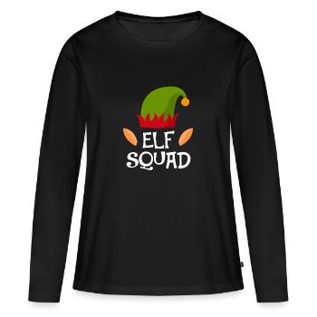 onze squad Noël advent onze elfe fee cadeau - T-shirt manches longues Premium bio Femme - noir - Devant - Julia (174cm)