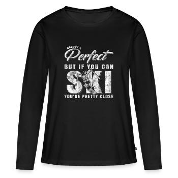 Ski - T-shirt manches longues Premium bio Femme - noir - Devant - Julia (174cm)