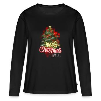 Frohe Weinachten - Frauen Premium Bio Langarmshirt - Schwarz - Vorne - Julia (174cm)