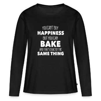 Bäcker backen - Frauen Premium Bio Langarmshirt - Schwarz - Vorne - Julia (174cm)