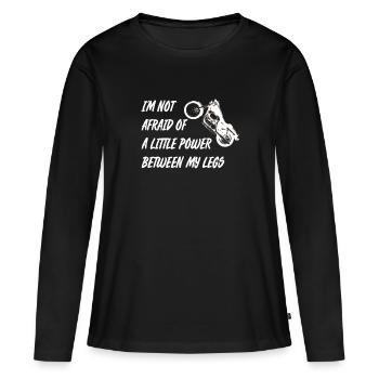 Biker Motorcyclist Motorcycle - Women's Premium Organic Long Sleeve Shirt - black - Front - Julia (174cm)