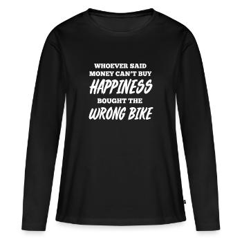Biker Motorcyclist Motorcycle - Women's Premium Organic Long Sleeve Shirt - black - Front - Julia (174cm)
