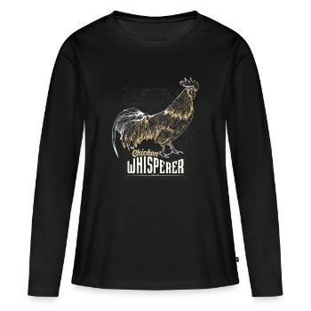 Huhn Hühnchen Chicken - Women's Premium Organic Long Sleeve Shirt - black - Front - Julia (174cm)