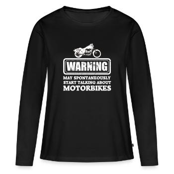 Biker Motorcyclist Motorcycle - Women's Premium Organic Long Sleeve Shirt - black - Front - Julia (174cm)