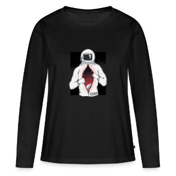 Astronaute Spatial - Univers - Univers - T-shirt manches longues Premium bio Femme - noir - Devant - Julia (174cm)