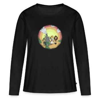 Magicien d'Oz, route de brique jaune - T-shirt manches longues Premium bio Femme - noir - Devant - Julia (174cm)