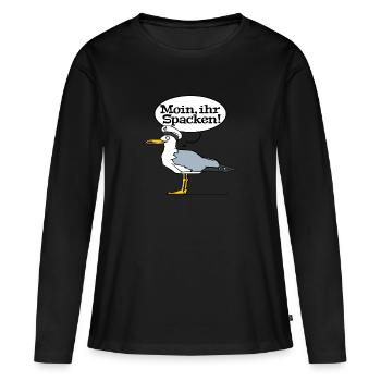 Mouette nord de l'Allemagne du Nord Hambourg Moin Spacken - T-shirt manches longues Premium bio Femme - noir - Devant - Julia (174cm)
