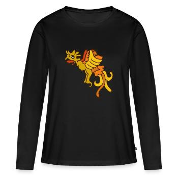 POP ART MAYA QUETZAL BIRD - THE LIBERTY-LOVING - Women's Premium Organic Long Sleeve Shirt - black - Front - Julia (174cm)