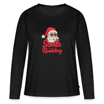Santa Klaus Weihnachten Weihnachtsmann Glaube - Frauen Premium Bio Langarmshirt - Schwarz - Vorne - Julia (174cm)