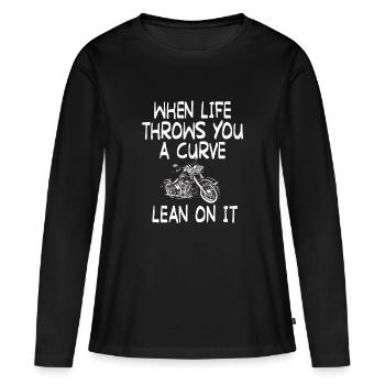 Motard motard moto - T-shirt manches longues Premium bio Femme - noir - Devant - Julia (174cm)