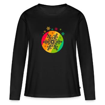 hiver - T-shirt manches longues Premium bio Femme - noir - Devant - Julia (174cm)