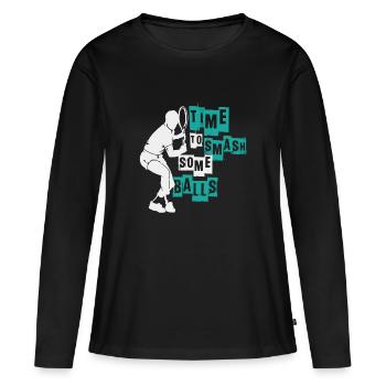tennis - T-shirt manches longues Premium bio Femme - noir - Devant - Julia (174cm)