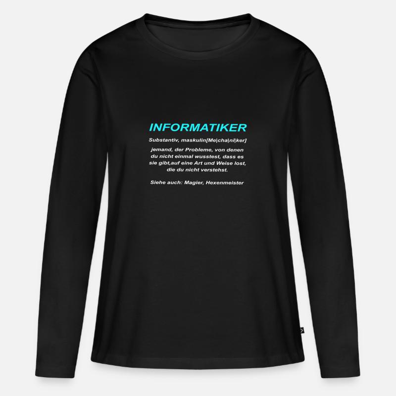 Computer (Definition) - Frauen Premium Bio Langarmshirt - Schwarz